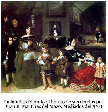 La familia del pintor. leo sobre lienzo de Juan Bautista Martnez del Mazo (c. 1612-1667). Kunsthistorisches Museum de Viena. Pulsa encima para ampliar la informacin sobre la familia